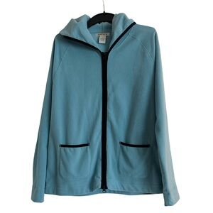 Orvis Ultra Soft Blue Fleece Hooded Full Zip Jacket